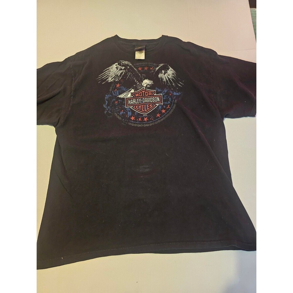 Harley Davidson Denny's Springfield MO Eagle T Shirt Mens 2XL USA 2013 Biker